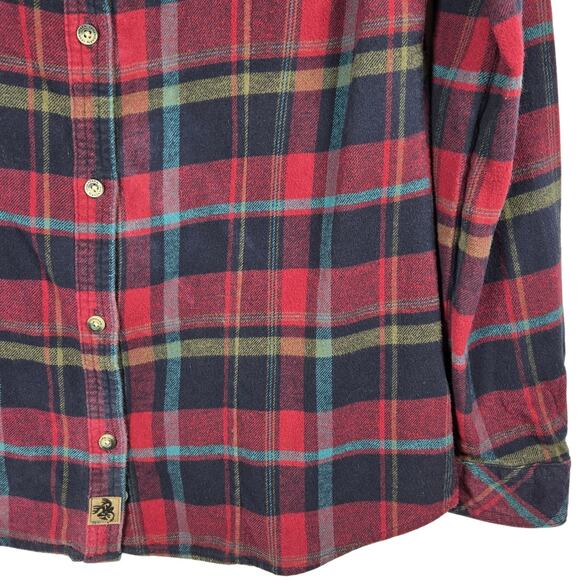 Legendary Whitetails Flannel Shirt Womens Small Plaid Cotton Button Front Red - Picture 5 of 12